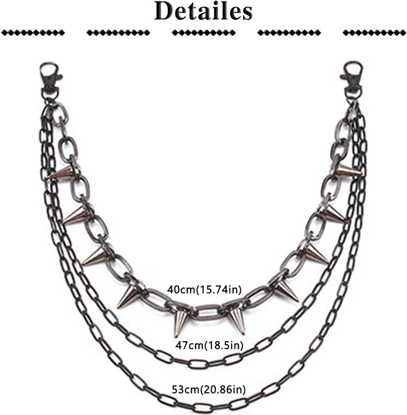 QWALIT Pants Chain for Men Pocket Chain for Pants Jean Chains for Men Jean Chains Chains for Jeans Biker Chain Hip Chain Jean Chains for Women Pants Chain for Women Hip Jewelry for Women Punk Chain - Image 1